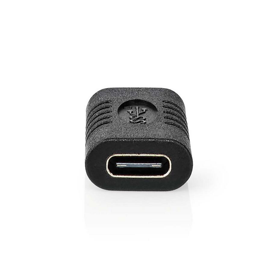 Nedis  Adaptateur USB-C™ | USB 3.2 Gen 2 | USB-C™ femelle | USB-C™ femelle | 4K@60Hz | 10 Gbps | Rond | Nickelé | Noir | Enveloppe 