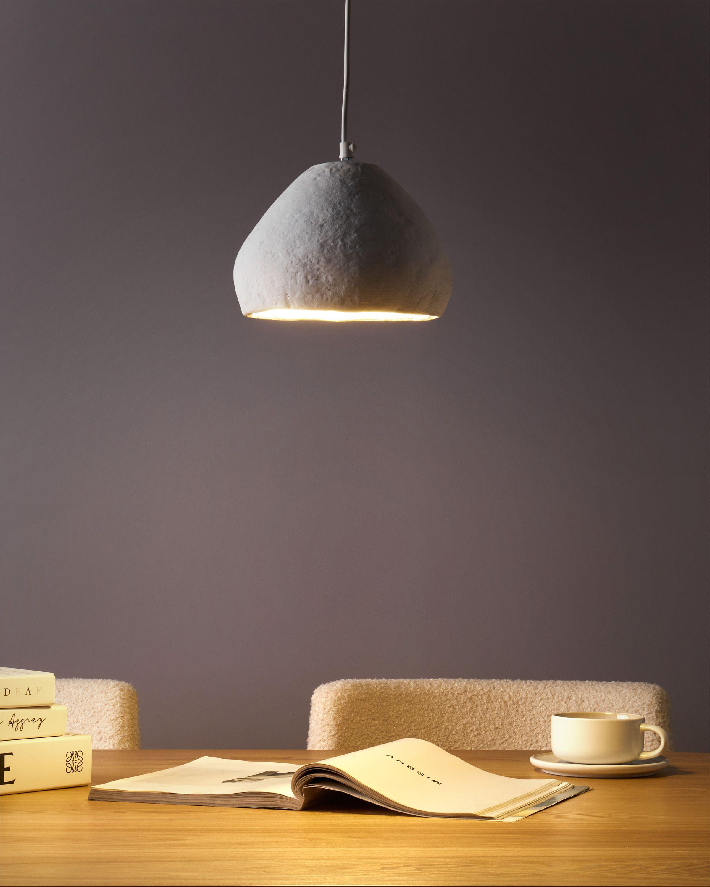 Beliani Lampe suspension en Papier-mâché Minimaliste OLIMAR  