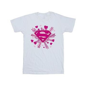 Tshirt SUPERMAN PINK HEARTS AND STARS LOGO