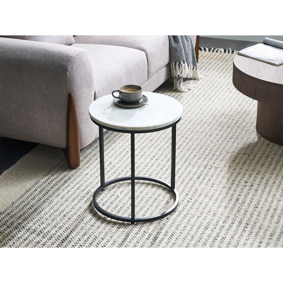 Beliani Table d'appoint en Marbre  TYRELL  