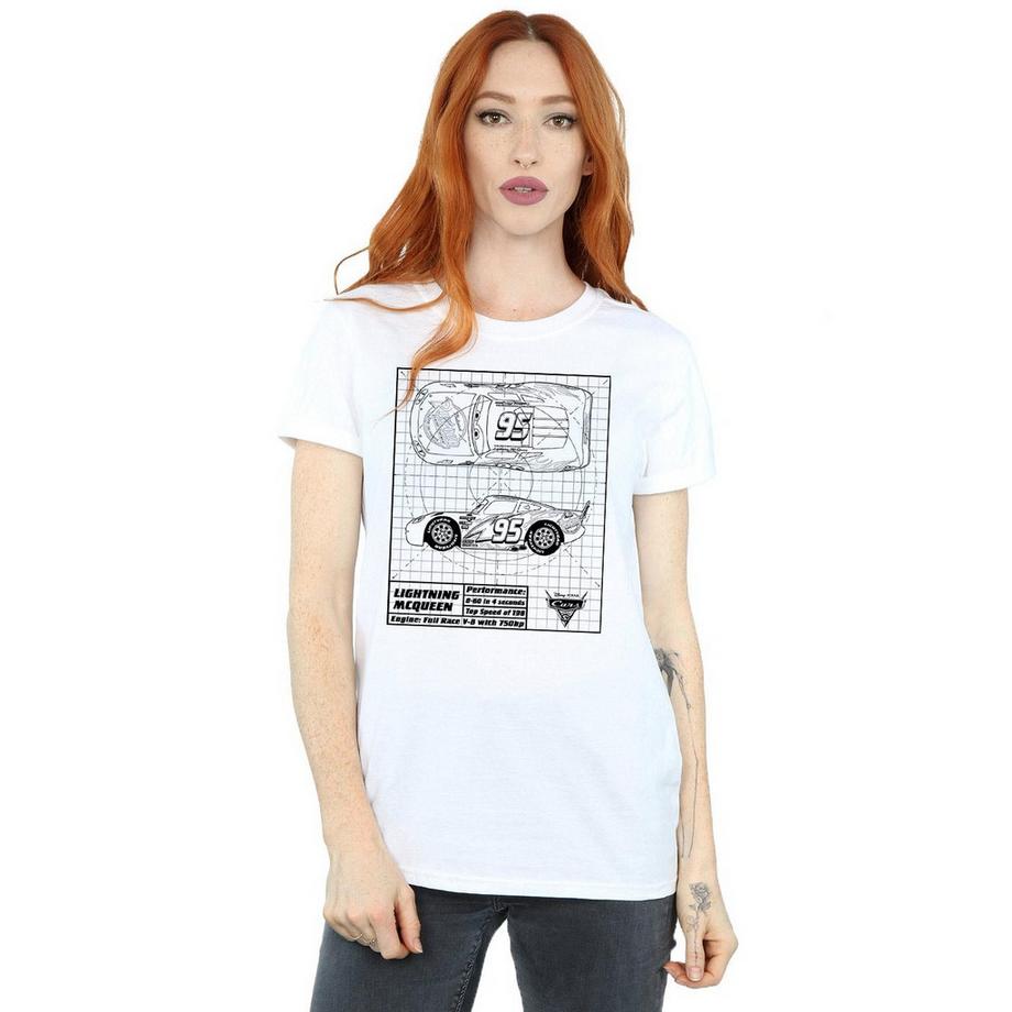 Disney Pixar Cars Lightning McQueen Blueprint T-Shirt  