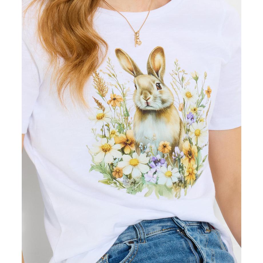 Joe Browns T-Shirt mit Hasen- und Blumenmotiv  