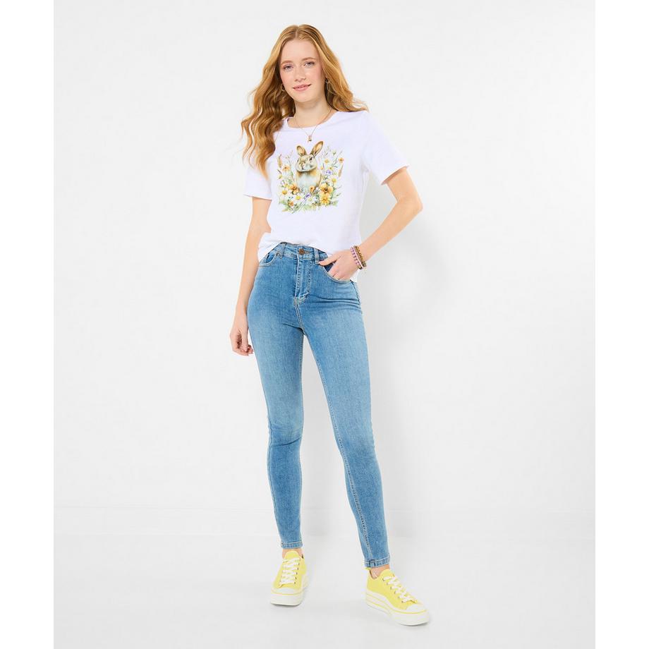 Joe Browns T-Shirt mit Hasen- und Blumenmotiv  