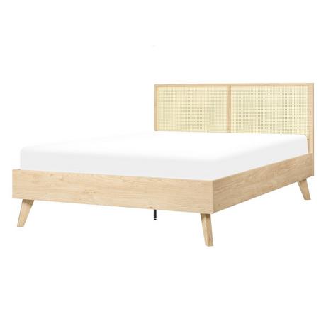 Beliani Letto con rete a doghe en Rattan Boho MONPAZIER  