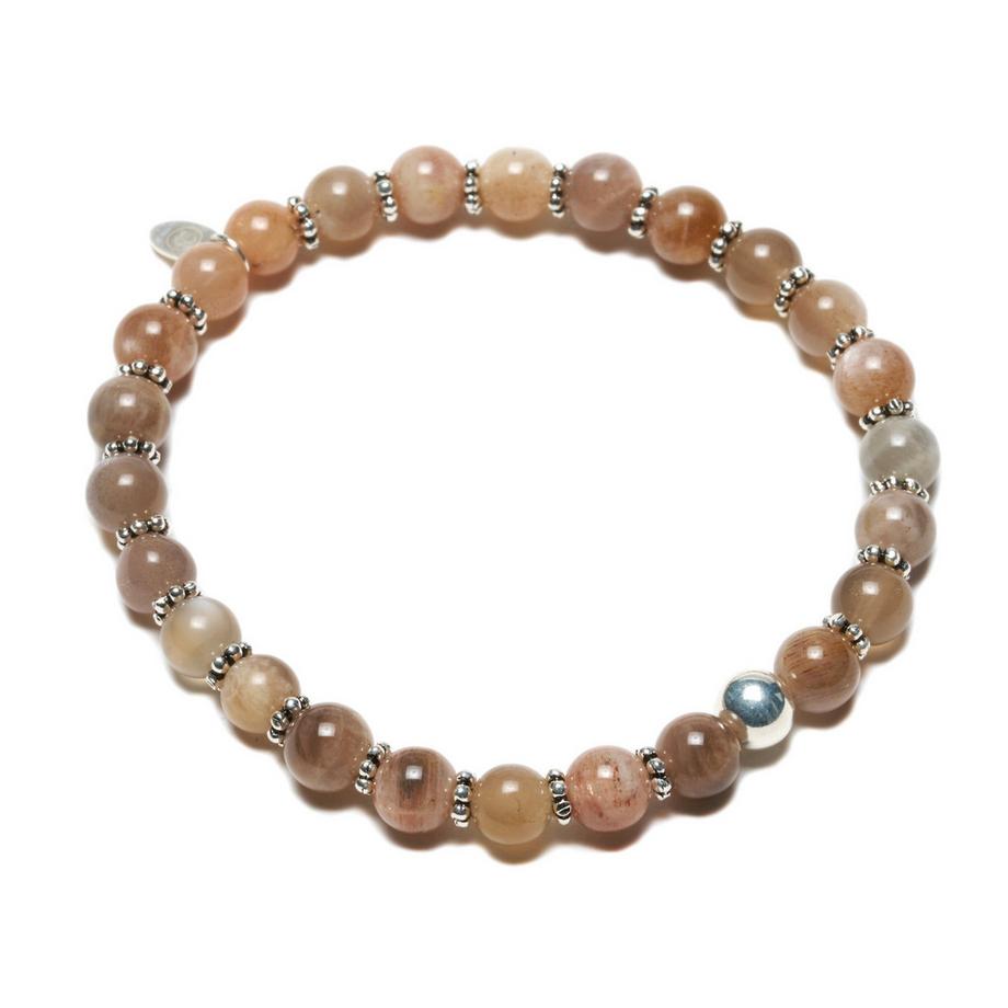 Balibay  Bracelet Moera avec pierre de lune cannelle et argent 