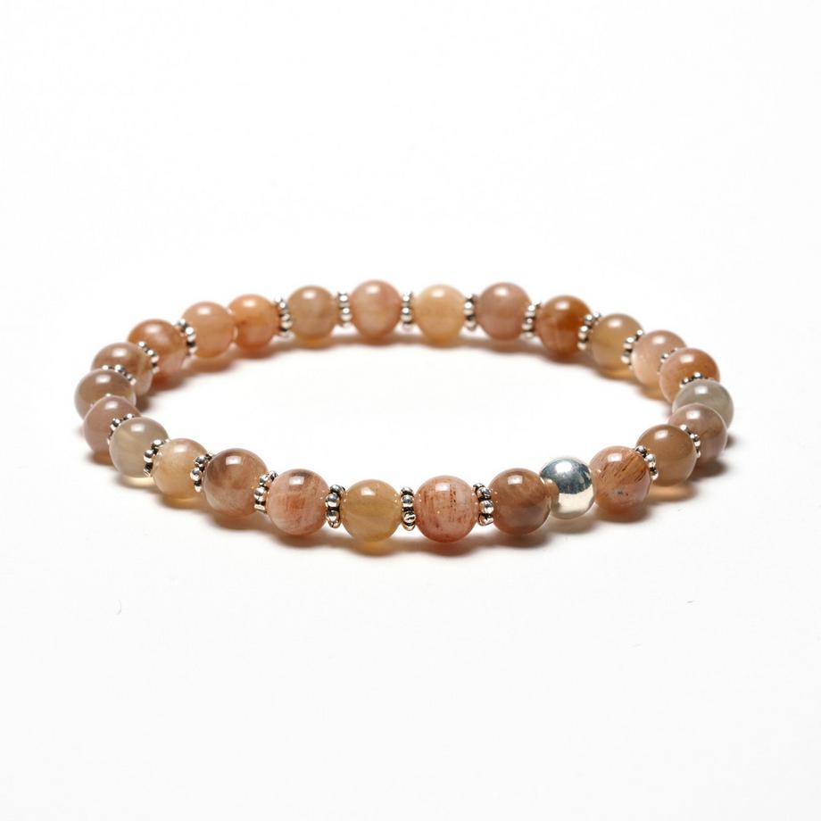 Moera  Armband mit Zimt Mondstein & Silber