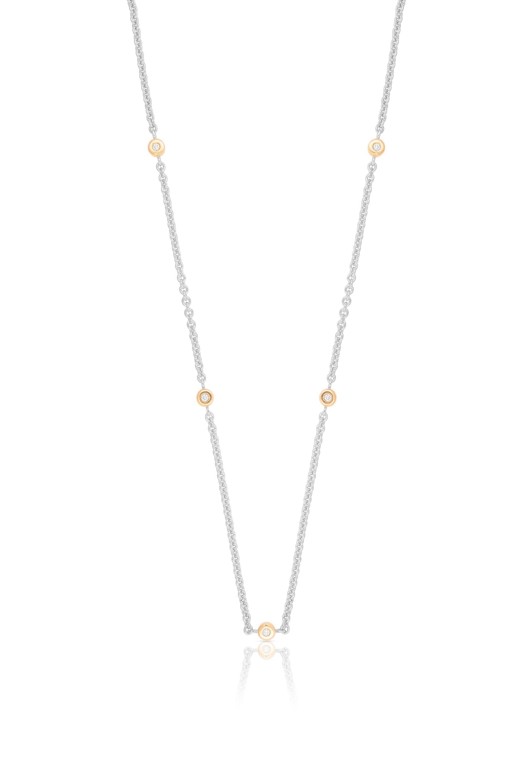 MUAU Schmuck  Collier Rundanker Bicolor Weiss-/Rotgold 750, 1.9mm, 45cm 