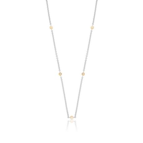 MUAU Schmuck  Collier Rundanker Bicolor Weiss-/Rotgold 750, 1.9mm, 45cm 