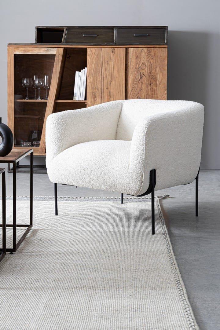 mutoni Fauteuil Claudine bouclé blanc  