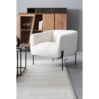 mutoni Fauteuil Claudine bouclé blanc  