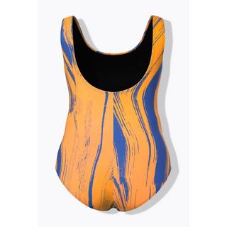 Ulla Popken Wellen Paspeln Badeanzug ohne Softcups Rundhals  