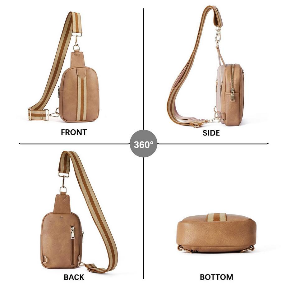 Only-bags.store Petit sac bandoulière en cuir PU avec bandoulière tissée colorée  