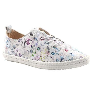 Leinenschuhe Exbury, Floral, Leder