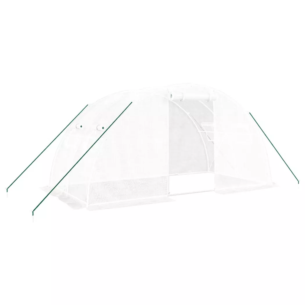 Serre avec cadre en acier blanc 8 m² 4x2x2 m vidaXL