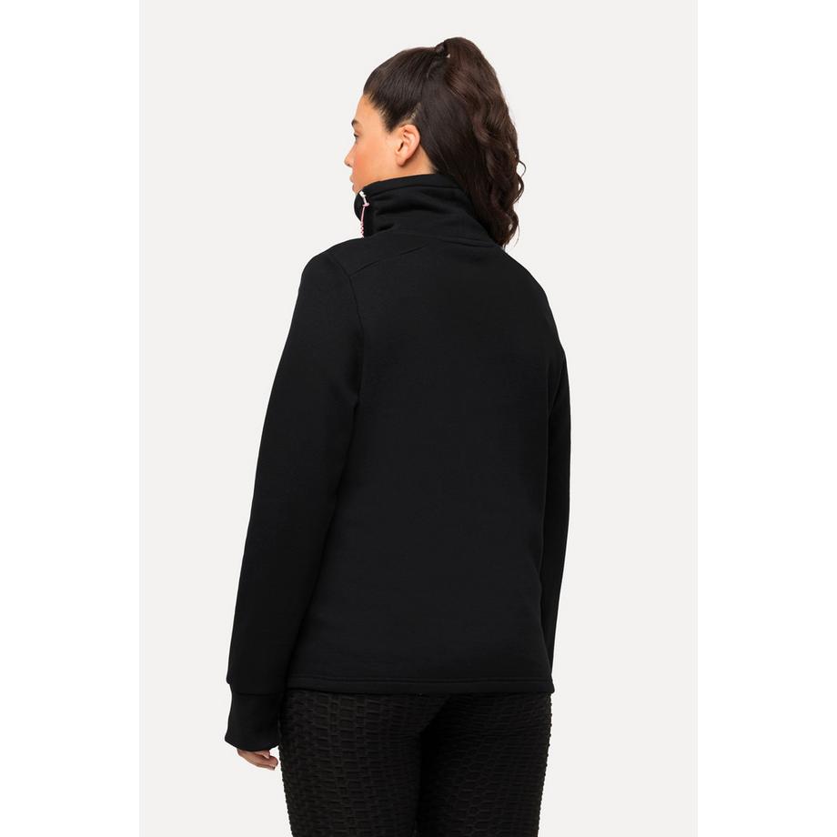 Ulla Popken Mandala Sweat-shirt Manches Longues Col Montant Fermeture Éclair  