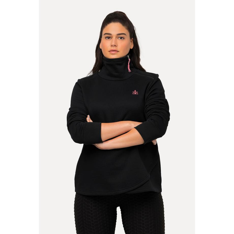 Ulla Popken Mandala Sweat-shirt Manches Longues Col Montant Fermeture Éclair  
