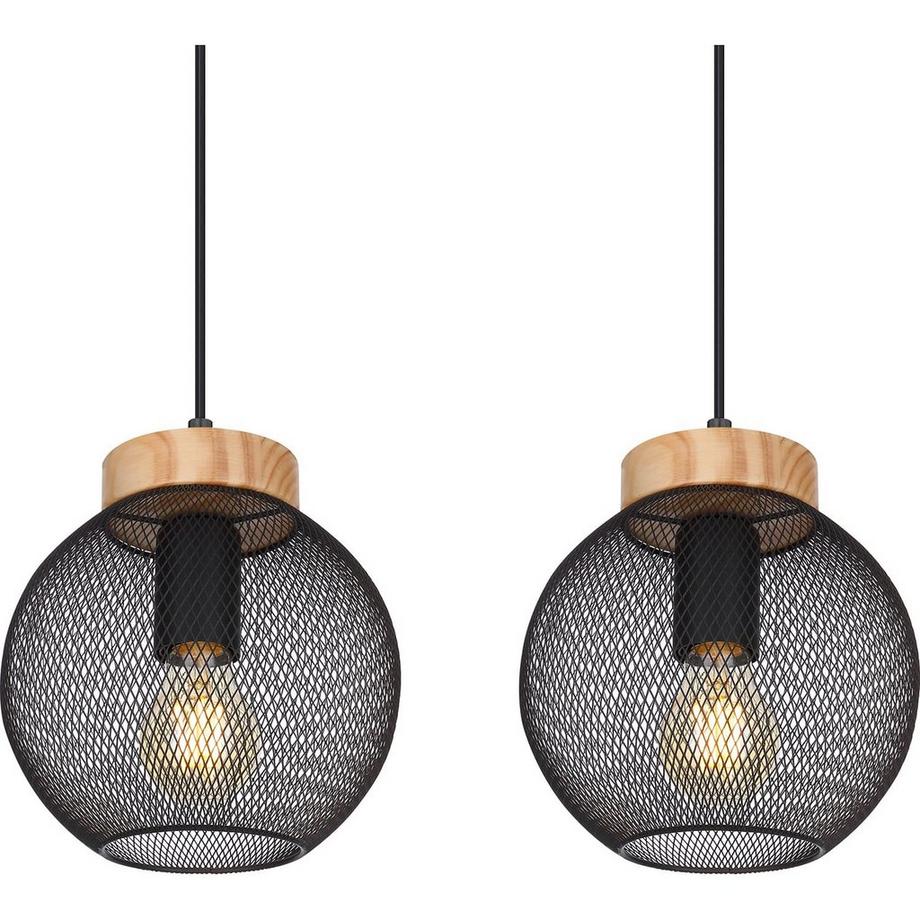 mutoni Lampe à suspension Pablo métal noir mat 4xE27  