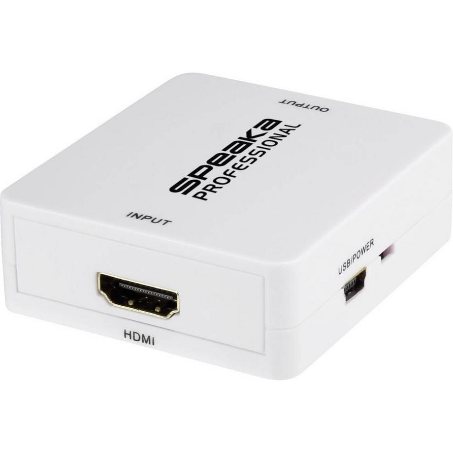 SpeaKa Professional  HDMI Audio Extractor mit Klinke und Cinch Audio (R/L) Ausgang 