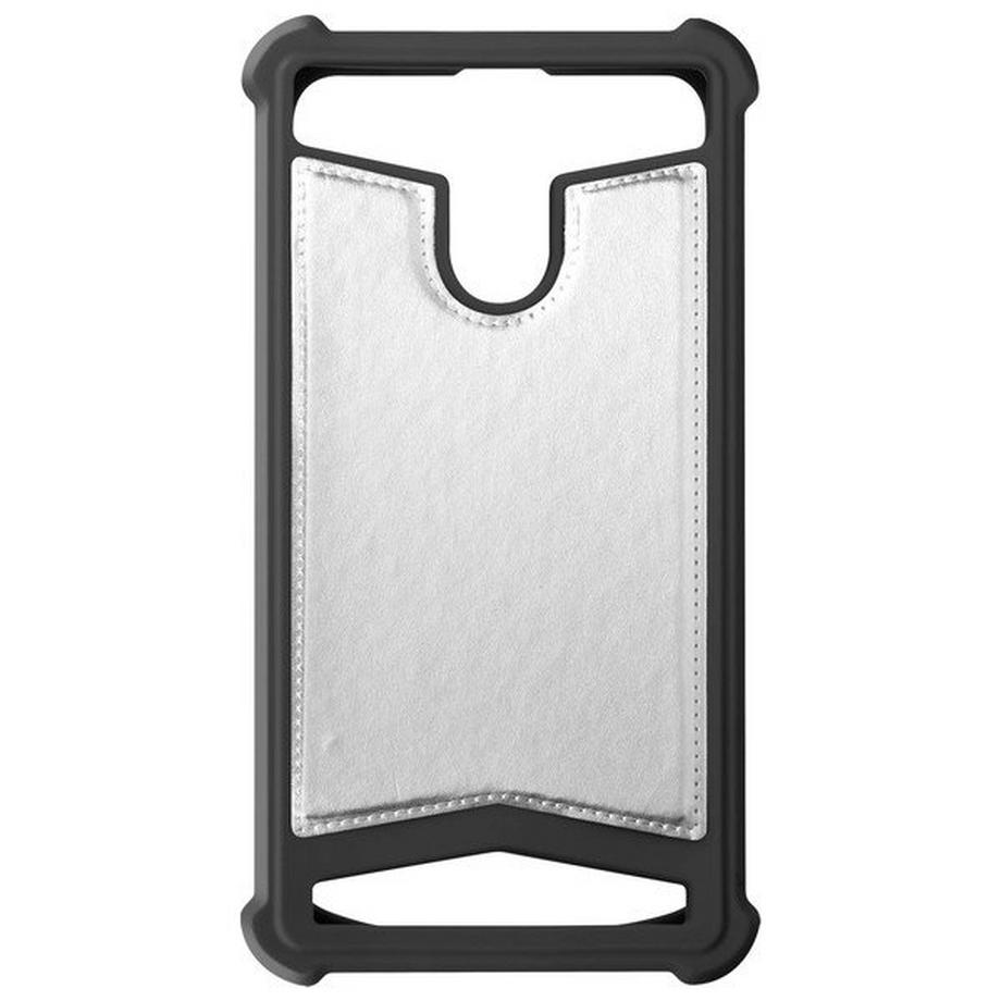 Coque antichoc façon Cuir Noir/Argent