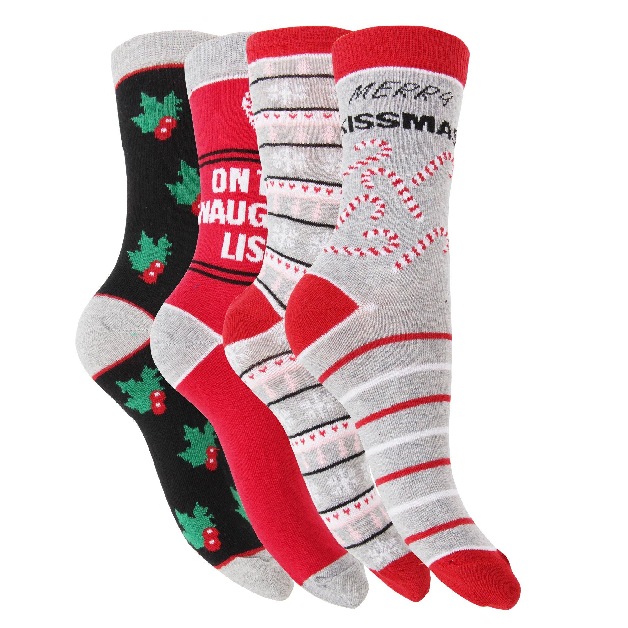 Universal Textiles  Festive Fun Christmas Happy Time Socken (4 Paar) 