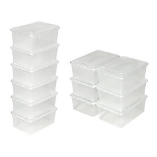 Tectake 48 boîtes de rangement plastique  