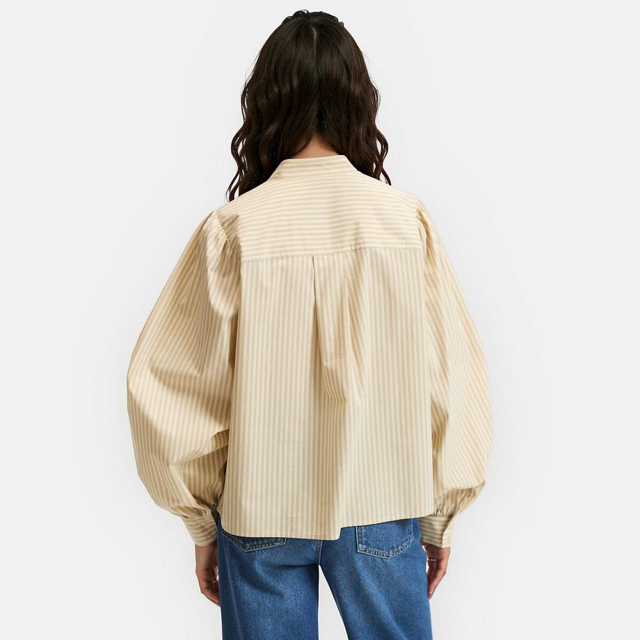 La Redoute Collections Chemise lavallière à rayures manches bouffantes  