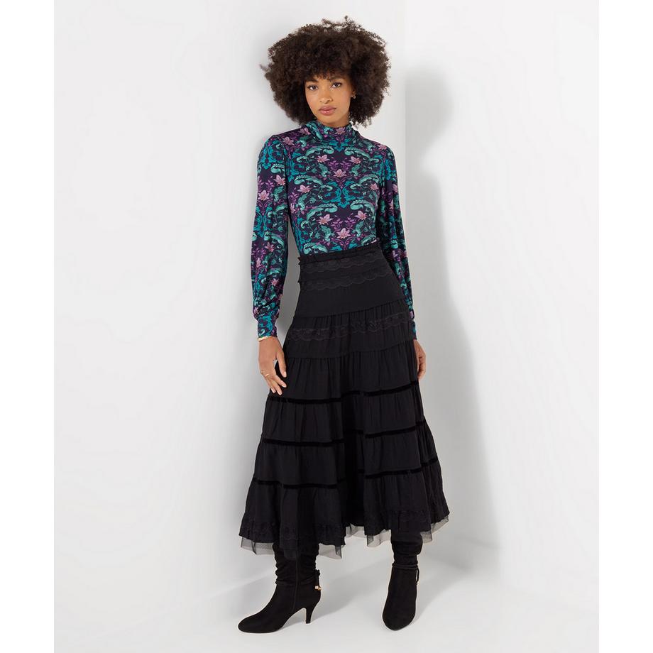 Joe Browns Blouse en Jersey à Col Montant Imprimé Miroir  