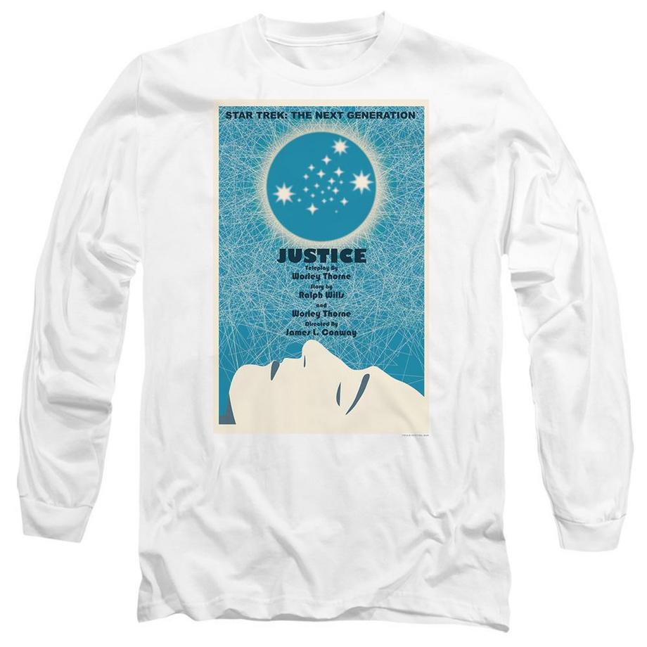 Star Trek The Next Generation Season 1 Episode 8 T-Shirt Maniche Lunghe  