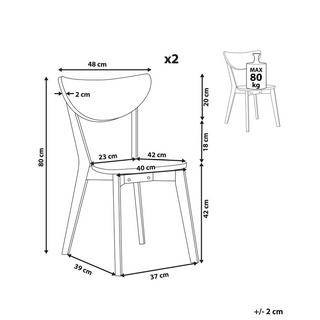 Beliani Esszimmerstuhl 2er Set aus MDF-Platte Skandinavisch ROXBY  