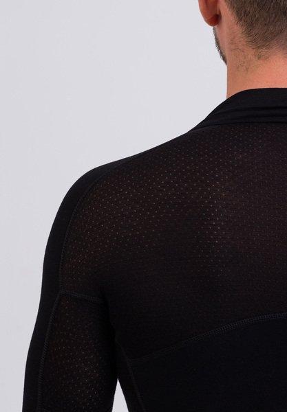 CASH-MERE.CH  High Performance Kaschmir Sportwäsche Langarm-Shirt mit Stehkragen und Half-Zip 