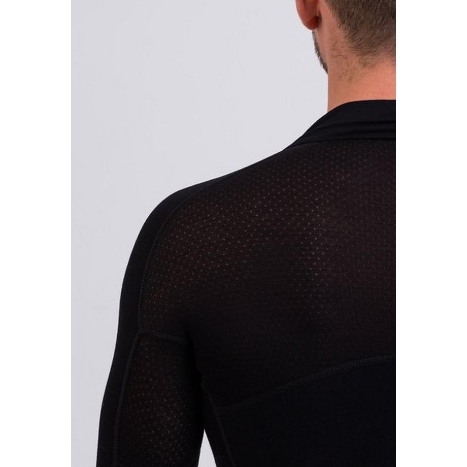 CASH-MERE.CH  High Performance Kaschmir Sportwäsche Langarm-Shirt mit Stehkragen und Half-Zip 