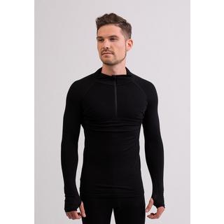 CASH-MERE.CH  High Performance Kaschmir Sportwäsche Langarm-Shirt mit Stehkragen und Half-Zip 