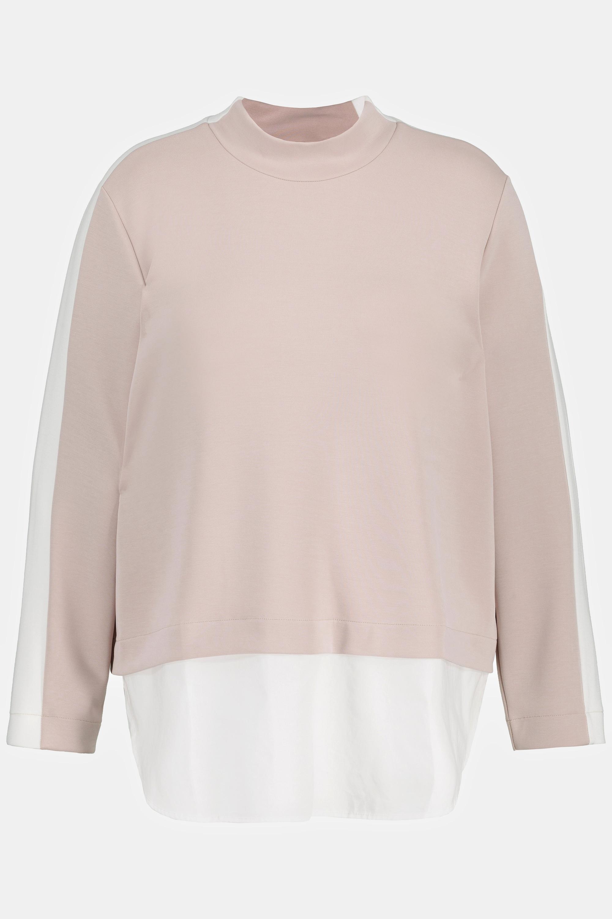 Ulla Popken  Sweatshirt, Blusensaum, Stehkragen, Langarm 