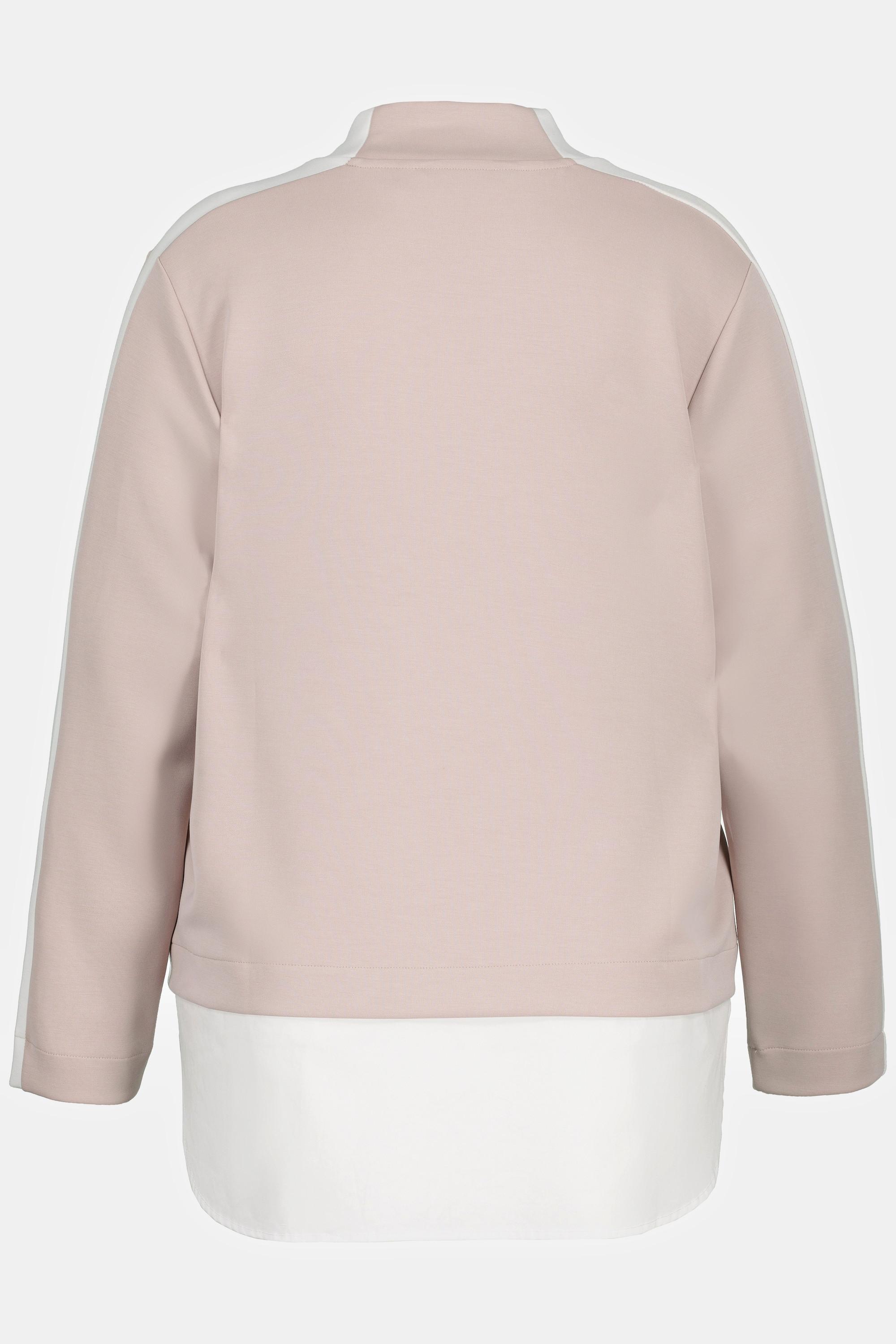 Ulla Popken  Sweatshirt, Blusensaum, Stehkragen, Langarm 