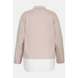 Ulla Popken  Sweat-shirt, empiècement chemisier en bas, col montant, manches longues 