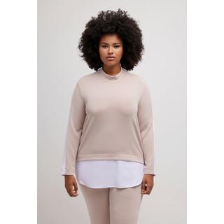 Ulla Popken  Sweatshirt, Blusensaum, Stehkragen, Langarm 