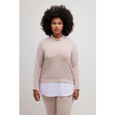 Ulla Popken  Sweatshirt, Blusensaum, Stehkragen, Langarm 