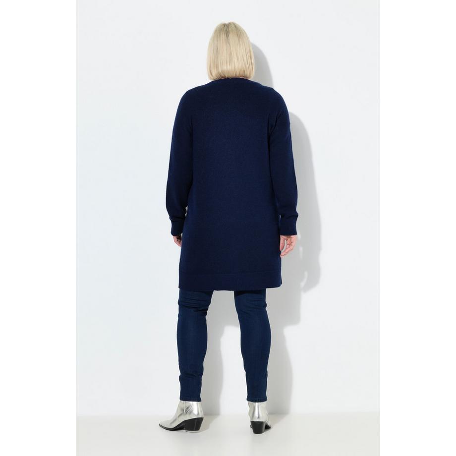 Ulla Popken Cardigan Coupe Boxy Col V Patte de Boutonnage  