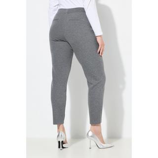 Ulla Popken Pantalon Punto di Roma Jambe Fuselée Passepoil Taille Élastique  