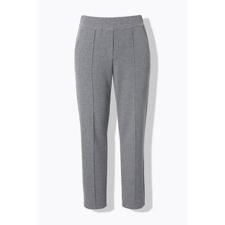 Ulla Popken Pantalon Punto di Roma Jambe Fuselée Passepoil Taille Élastique  