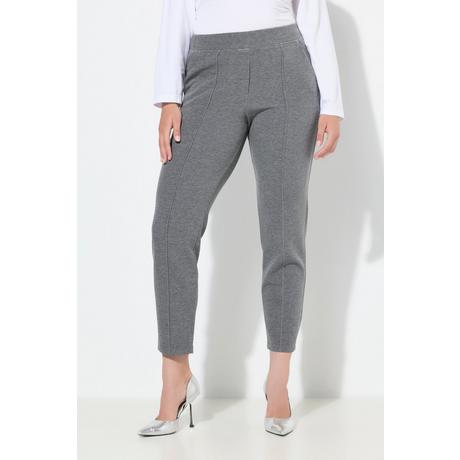 Ulla Popken Pantalon Punto di Roma Jambe Fuselée Passepoil Taille Élastique  