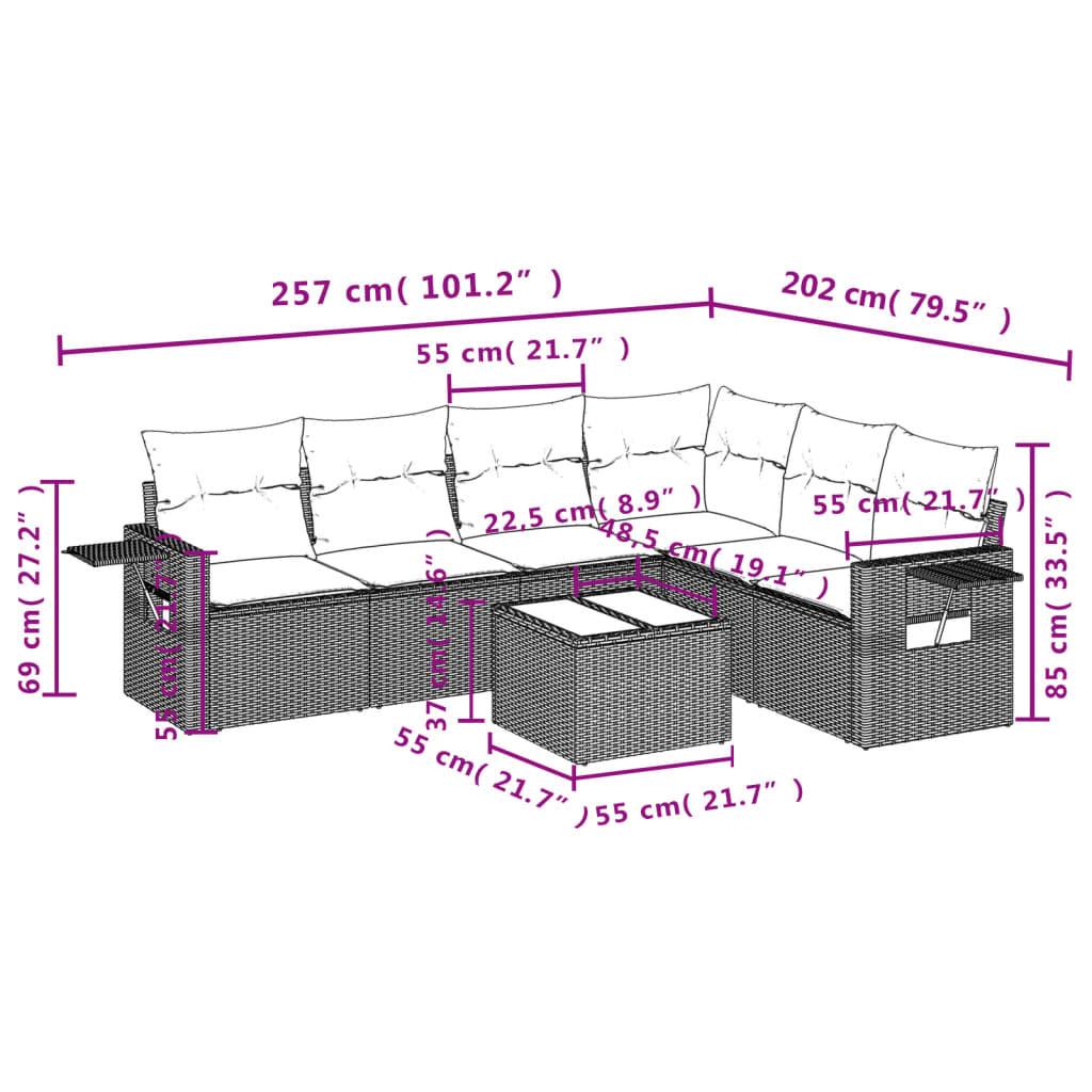 VidaXL set divano da giardino Polirattan  