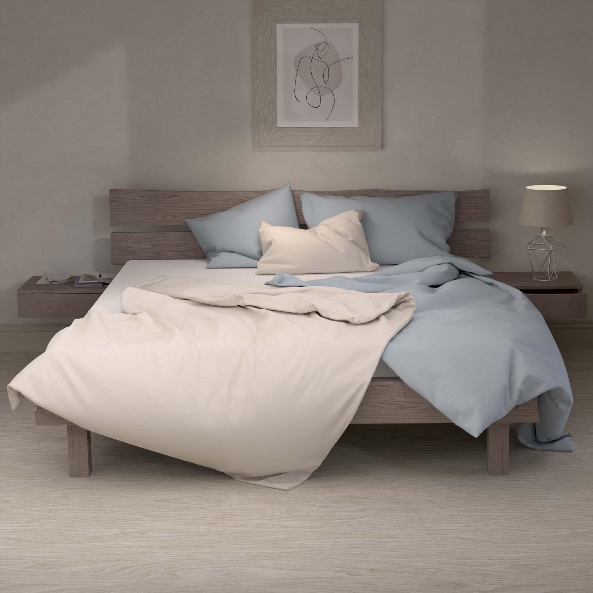 Lotus Bettwaren Jersey Uni Mélange Kopfkissenbezug  