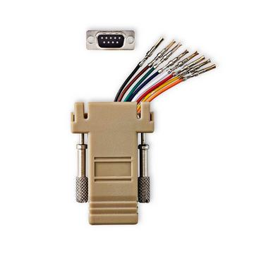 Serieller Adapter | Adapter | D-SUB 9-Pin Female | RJ45 Female | Vernickelt | Elfenbein | Box