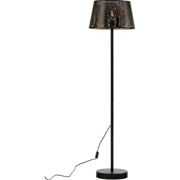 mutoni Lampadaire Keto métal noir laiton antique  