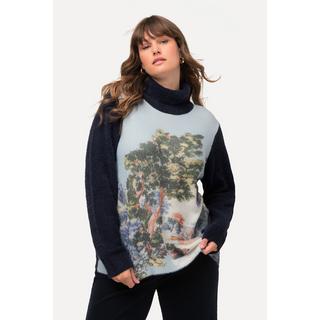 Ulla Popken  Pullover dolcevita con paesaggio e maniche lunghe 