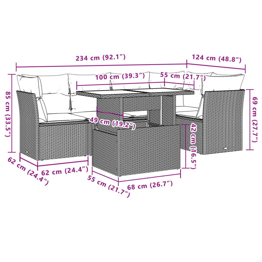 VidaXL Ensemble de canapés de jardin rotin synthétique  