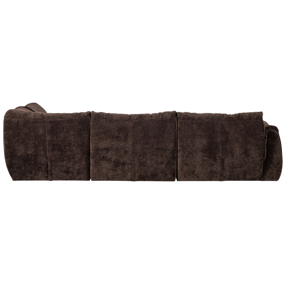 mutoni Canapé d'angle Baggy droit 3D-Chenille brun foncé 301x210  