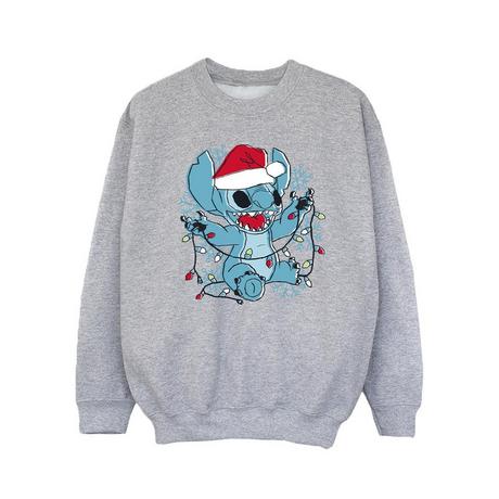 Disney  Lilo And Stitch Christmas Lights Sketch Sweatshirt 