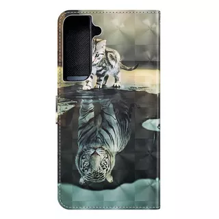 Cover-Discount  Galaxy S22 - Etui Glitzer Effekt Katze 